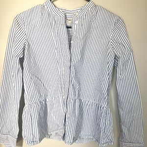 Madewell Button Down Striped Peplum Blouse